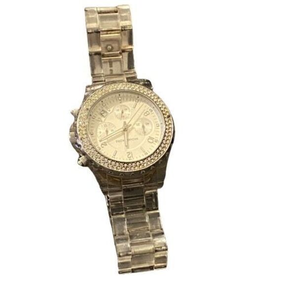 MICHAEL KORS Clear Crystal Women's Chronograph Watch MK5337 **FLAWS** - Picture 1 of 9